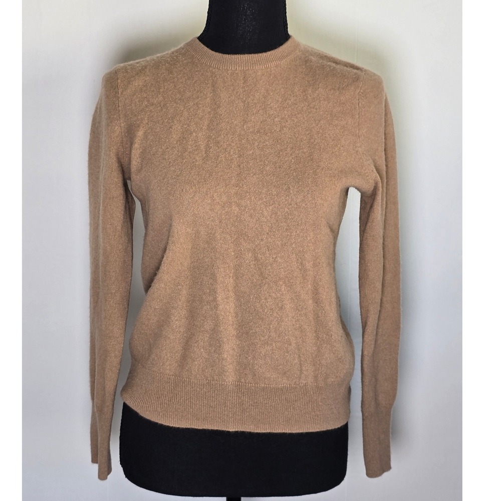Cashmeren Women Sweater Size S Camel 100% Cashmere Crewneck Classic quiet luxury